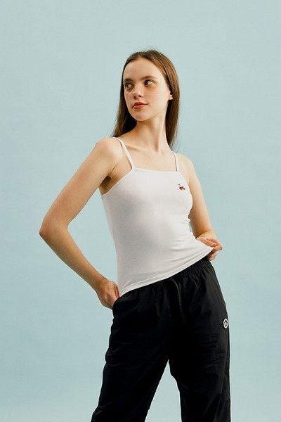 Matin Kim Matin Shade Logo Top In White | Basic Tees for