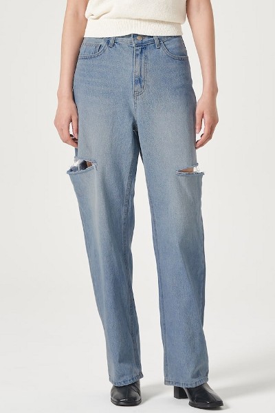 【BAON】Cocoi hidden banding wide denim pants Cinq à Sept Cuffed Benji Pants | Shopbop