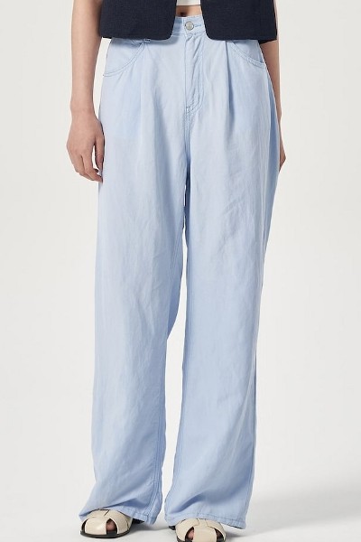 8seconds One Tuck Wide Linen Pants Sky Blue | Wide for Women