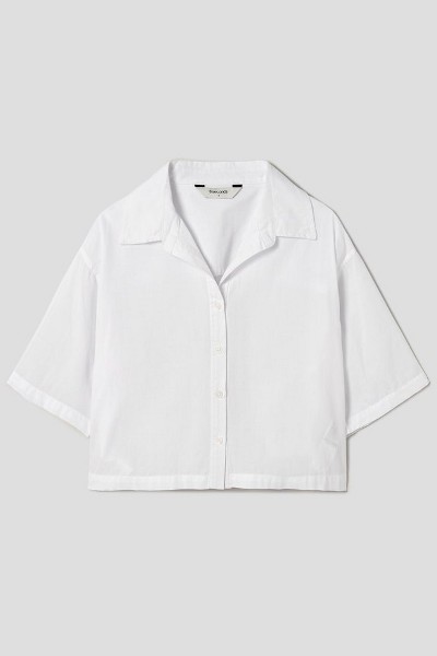 【U LAN】Land semi-crop over short sleeves Half Sleeve Boxy Crop Top || David's Clothing
