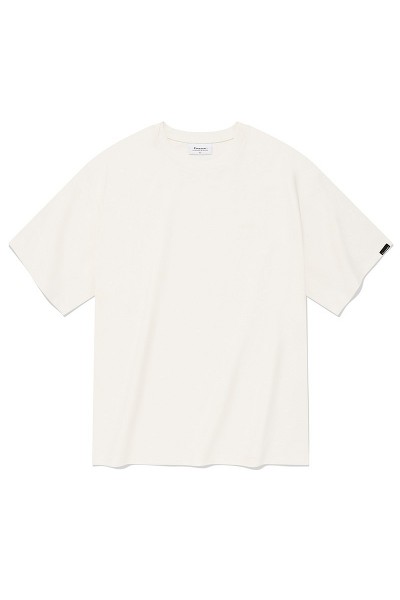 8seconds Nec Tip Print Letterign Half Sleeve Knit Ivory