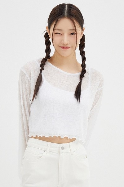 Matin Kim Matin Embroidery Logo Top In White | Basic Tees