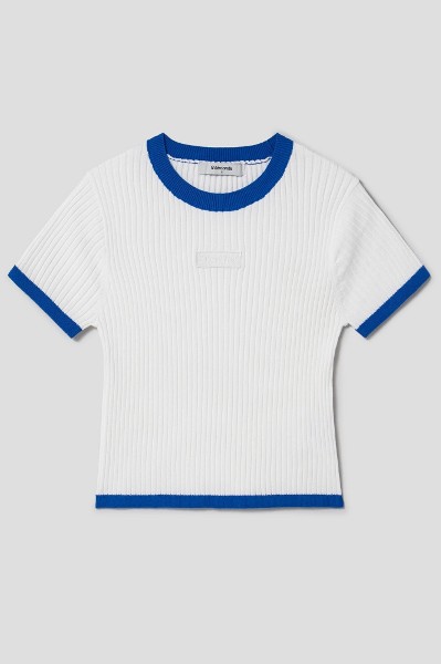 KIRSH Witty Bunny Tomboy Crop Tee Shirt Navy | Basic Tees