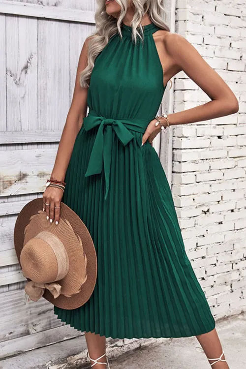 [SOMEWHERE BUTTER]★24SS★韓国人気★Halter neck long dress KAC Summer New Fashion Solid Color Halter Neck Dress
