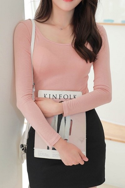 Matin Kim Matin Small Logo Crop Top In Sky | Basic Tees for