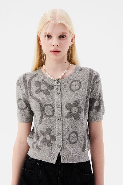 アウターその他 KIRSH Small cherry see-through pattern cardigan lime KKRMCCD KIRSH SMALL CHERRY CABLE CROP KNIT CARDIGAN – SeoulSeoul