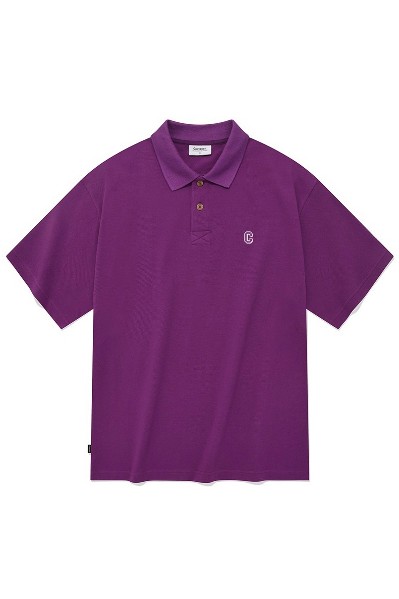 Covernat Unisex C Logo Collar Tee Shirt Purple | Polos for
