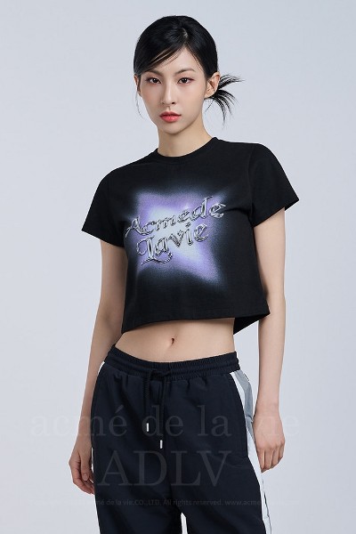 acme de la vie Adlv Circle Wappen Crop Short Sleeve Tee