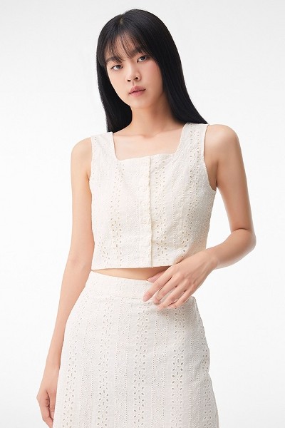 JUSTONE Claire Punch Balloon Blouse | KOODING