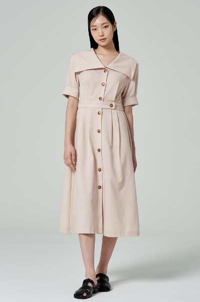 MLB korea■新作*W'S BASIC OPEN-COLLAR SLIM-FIT PIQUE DRESS Dresses - MLB KOREA