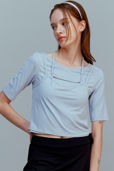 ★KODAK★ Breeze Light Color Film Crop T-Shirt Women NAVY Soft Active Half Zip Crop Top in Washed Navy | Oh Polly