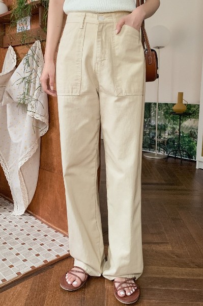 【2plan】Near one tuck cotton pants 8seconds One Tuck Wide Linen Pants Sky Blue | Wide for Women