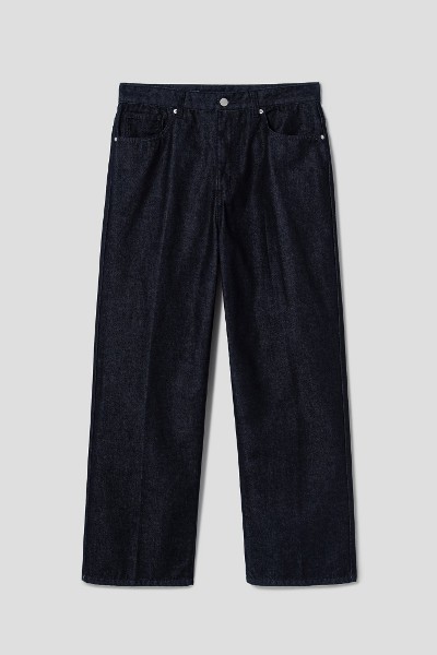 8seconds Non Fade Pintuck Wide Fit Denim Pants Navy | Relaxed for