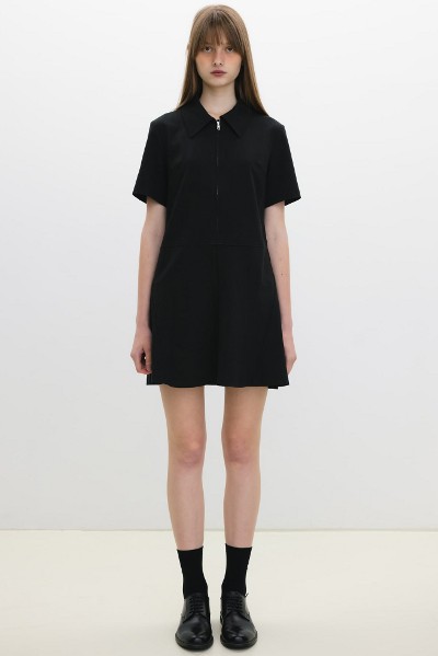 MLB korea■新作*W'S BASIC OPEN-COLLAR SLIM-FIT PIQUE DRESS MLB Varsity Lettering Pique Dress NY Yankees Ivory | Basic