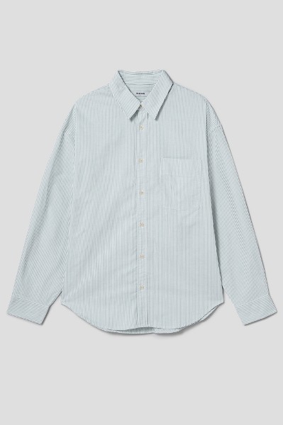 Covernat Unisex C Logo Oxford Stripes Shirt Sky Blue