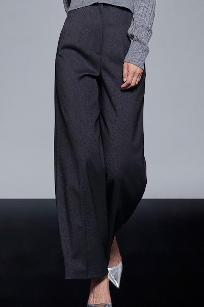【SATIIIZ】Roan Brushed Pin-Tuck Balloon Pants 8seconds One Tuck Balloon Pants Ash | Straight for Women