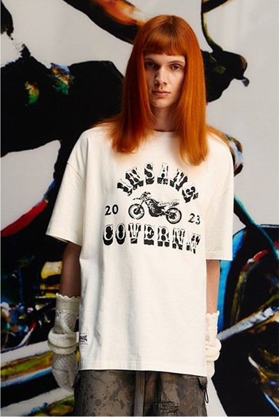 ★KODAK★ TRIP V-NECK HALF SLEEVE T-SHIRT WOMEN IVORY Kodak Apparel Trip V Neck Short Sleeve Tee Shirt Ivory