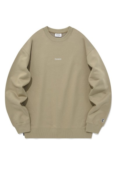 スウェット・トレーナー COVERNAT AUTHENTIC LOGO SWEATSHIRT SA071 Covernat Unisex Small Authentic Logo Sweatshirt Beige