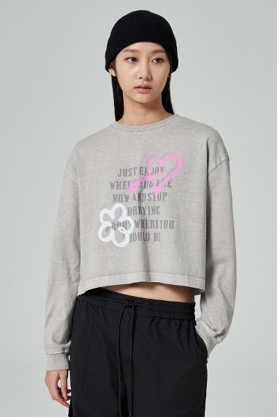 KIRSH Collection Utopia Wording Sweatshirt Salmon