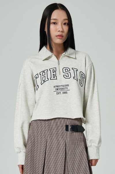 ★KIRSH★ Cherry Planet Graphic Crop Sweatshirt Black KIRSH Mono Cherry Crop Pique Black | Cropped for Women | KOODING