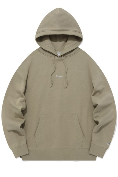 Covernat Unisex Oversized Small Authentic Logo Hoodie Beige