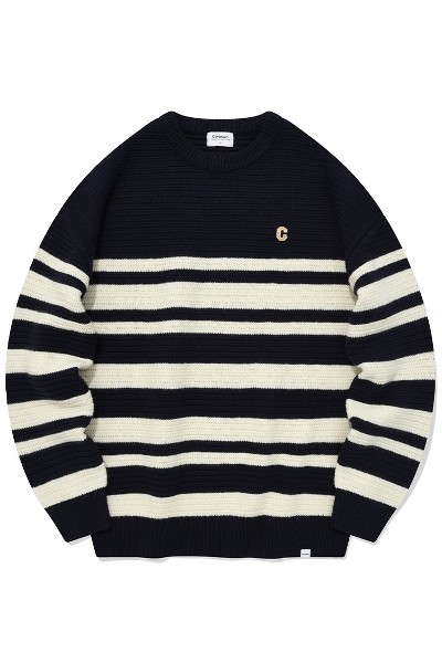 Covernat Unisex Lambs Wool Arch Logo Crew Neck Knit Ivory