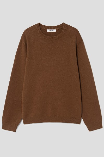 Covernat Unisex Lambs Wool Arch Logo Crew Neck Knit Green