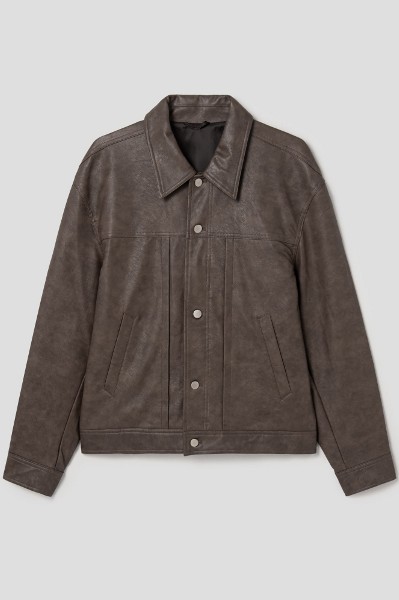 8seconds Fake Leather Oversized Blouson Dark Brown | Jackets