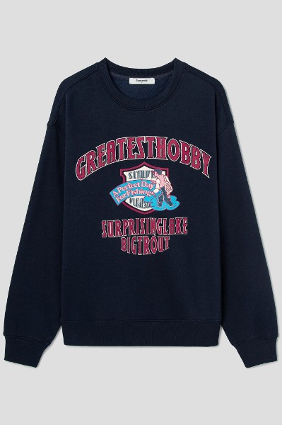 [CODEGRAPHY]★韓国人気★Square Logo Color Rugby Sweatshirt Covernat Unisex Stripes Rugby Sweatshirt Blue | Sweatshirts