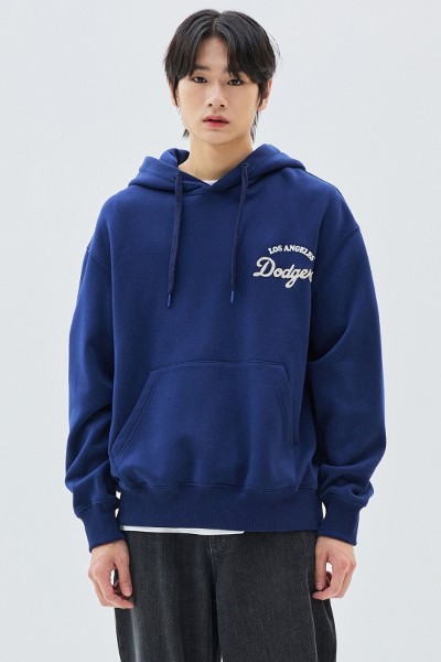 MLB Unisex Varsity Oversized Fleeced Hoodie LA Dodgers Navy