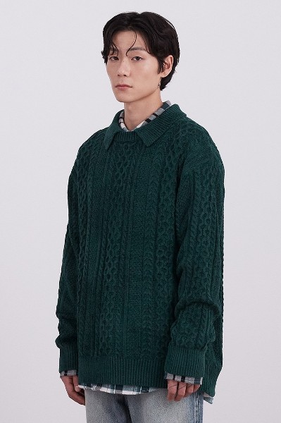 Covernat Unisex Knit Collar Sweatshirt Ecru | Collared for
