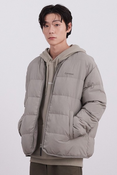 ダウンジャケット・コート [COVERNAT] Reversible Short Puffer Gray Covernat Unisex Essential Short Puffer Light Gray | Puffer