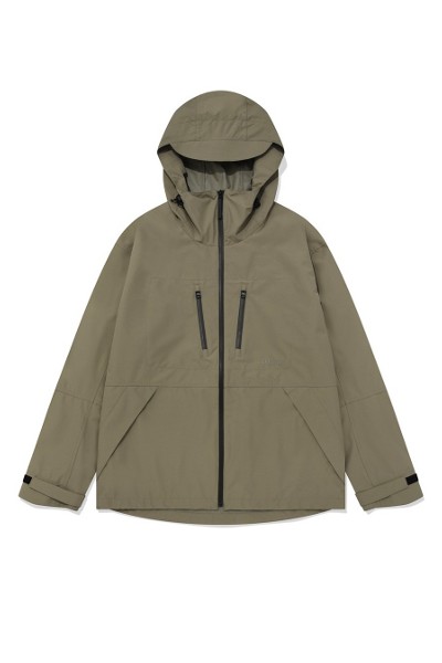 Matin Kim Color Ribbed High Neck Zip Up In Beige | Jackets