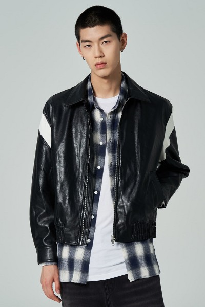 8seconds Vintage Fake Leather Blouson Black | Biker Jackets for