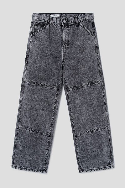 8seconds Stone Washing Semi Wide Fit Denim Pants Gray | Wide
