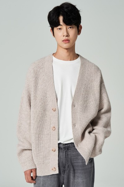 【GRANCY】DestructionDesign BigCardigan 青 8seconds Cotton Texture Oversized Cardigan Navy | Cardigans