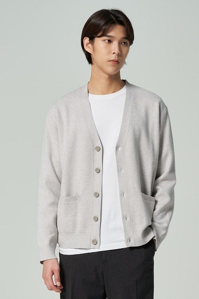 Covernat Unisex C Logo Sweat Cardigan Header Gray