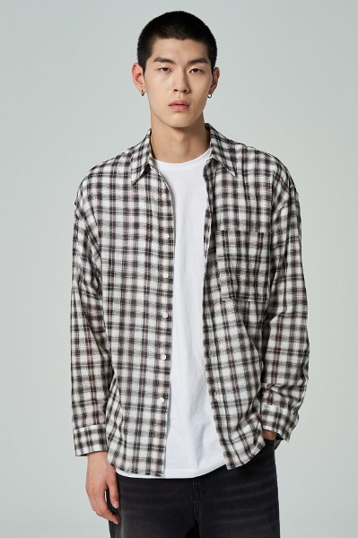 8seconds Two Pockets Ombre Check Shirt Blue | Plaid for Men 8seconds Two Pockets Ombre Check Shirt Blue | Plaid for Men
