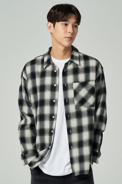 【8SECONDS】New Arrival 19SS Tartan Check Cotton Shirts 8seconds Cotton Tartan Check Shirt Green | Plaid for Men