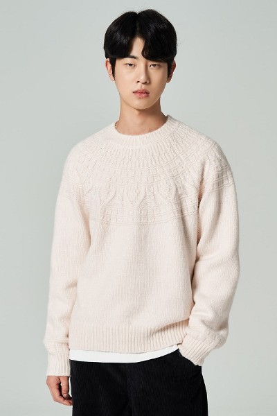 Matin Kim Stripe Half Sleeve Knit Top For Men In Blue