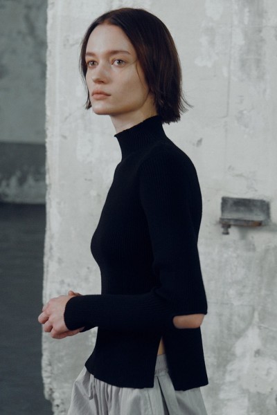ニット・セーター COVERNAT C LOGO TURTLENECK KNIT UK1095 Covernat Unisex C Logo Turtleneck Knit Black | Turtlenecks