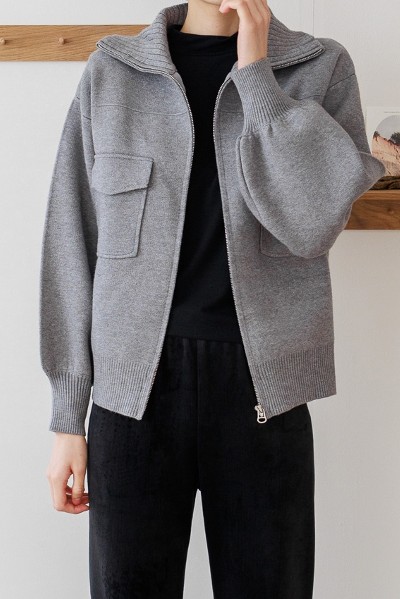 Matin Kim Typo Patch Round Cardigan In Black | Cardigans for Matin Kim Typo Patch Round Cardigan In Black | Cardigans for