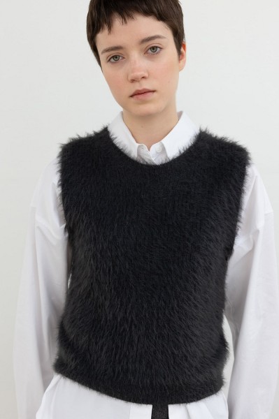 TAN◆MOON CABLE VEST/FREE/ウール/IVO/TN22AW011 H&M- Tan Knit Sweater Vest – DETOURE