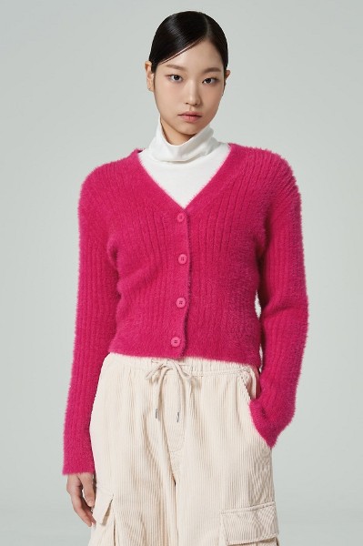 Matin Kim Typo Patch Round Cardigan In Pink | Cardigans for Matin Kim Typo Patch Round Cardigan In Pink | Cardigans for