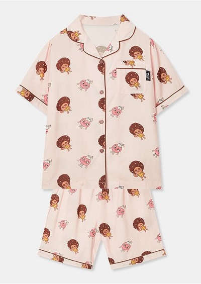 ★ SPAO★ Sanrio Characters Short Sleeve Pajamas PINK SPPPF SPAO x OPANCHU USAGI Short Sleeve Sleep Pajamas PINK