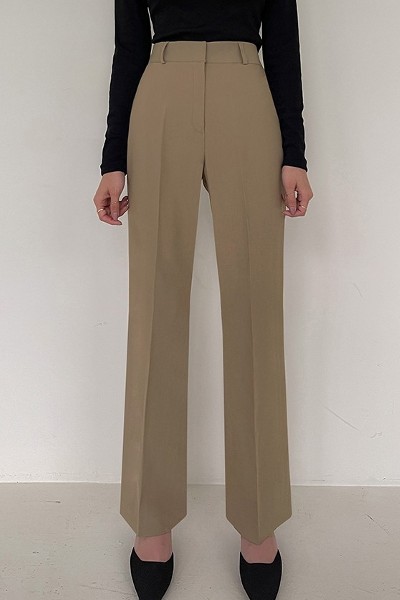 ★codegraphy★ Deep tuck cotton banding pants dark beige CBC Designer fashion, Seoul-fully created | W Concept