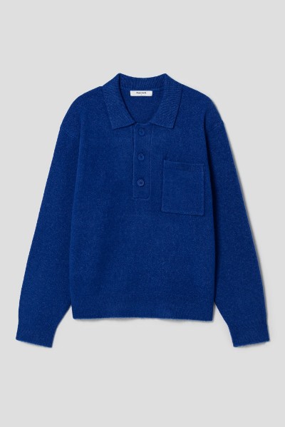 Covernat Unisex Knit Collar Sweatshirt Ecru | Collared for