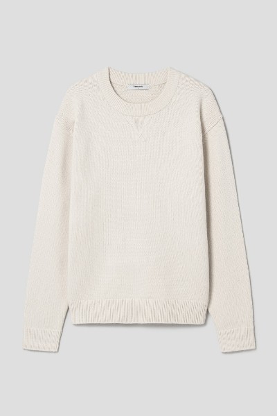 Covernat Unisex Lambs Wool C Logo Crew Neck Knit Blue
