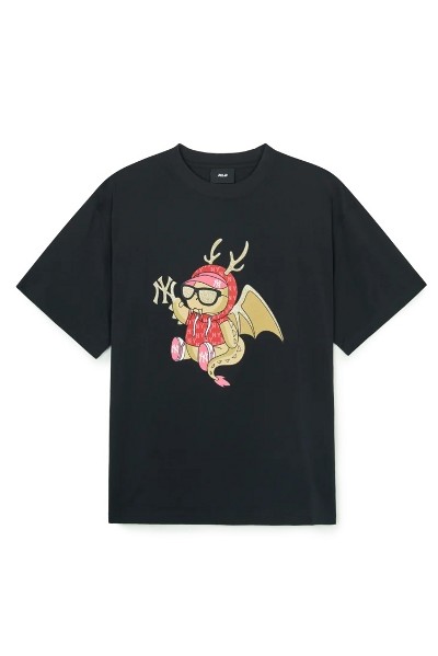 acme de la vie Unisex Black Fuzzy Rabbit Short Sleeve Tee