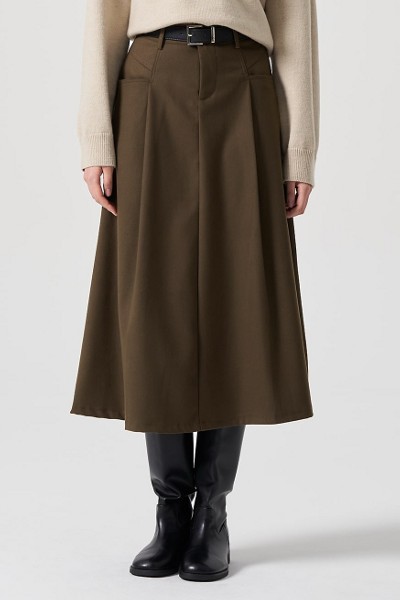 【BAON】Lotso Cargo Banding Long Skirt 8seconds Nylon Cargo Long Skirt Gray | Maxi for Women | KOODING
